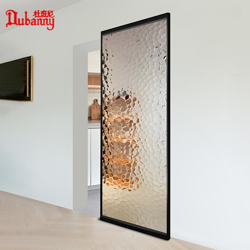 幽灵门卫生间悬浮门玻q璃推拉移门镜子门厕所无轨道铝合金谷仓门