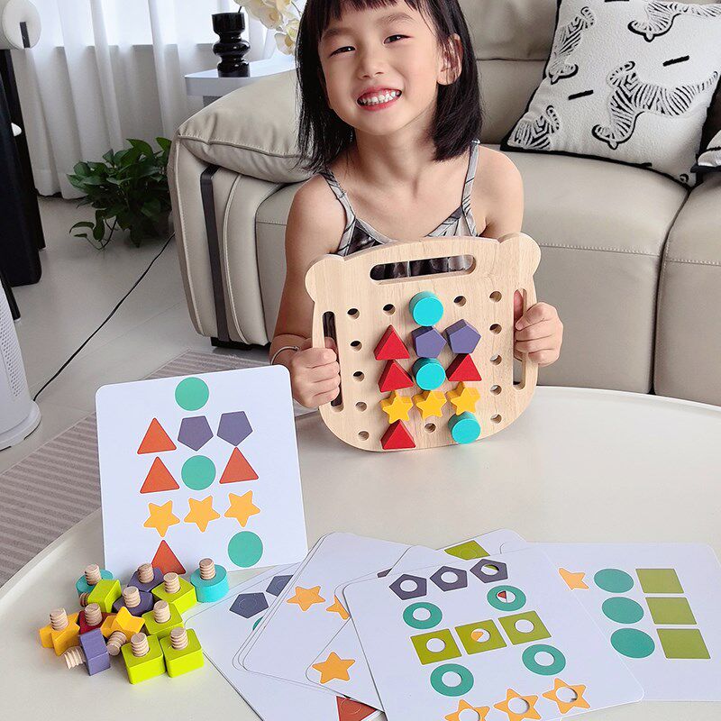 儿童1早教2-3-6岁宝宝拧螺丝螺母拆装形状配对男孩益智幼儿园玩具