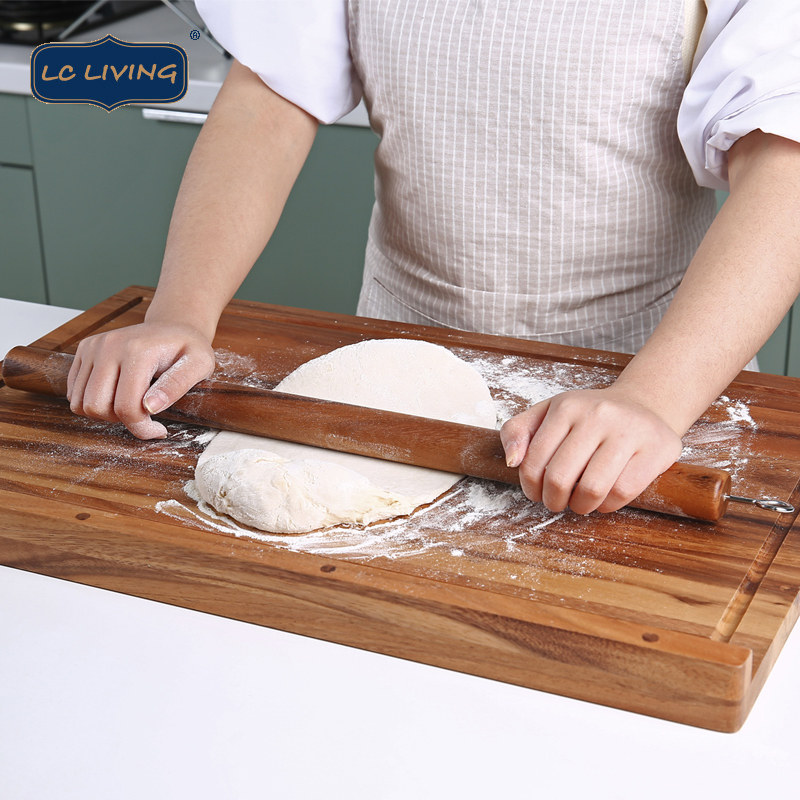 泰国lcliving进口相思木擀面杖烘焙工具擀面棍揉面棒大小号加长