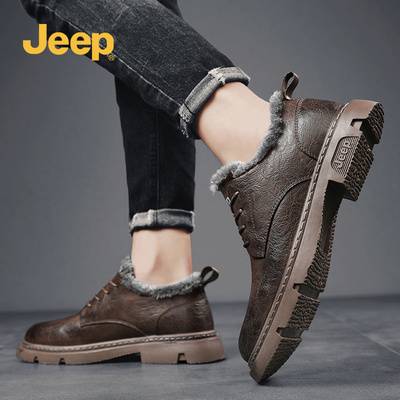 jeep吉普男鞋2025新款秋季低帮马丁靴子工装英伦风休闲大头皮鞋男