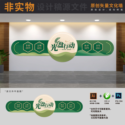 食堂光盘行动展板文化墙形象墙CDR/AI素材