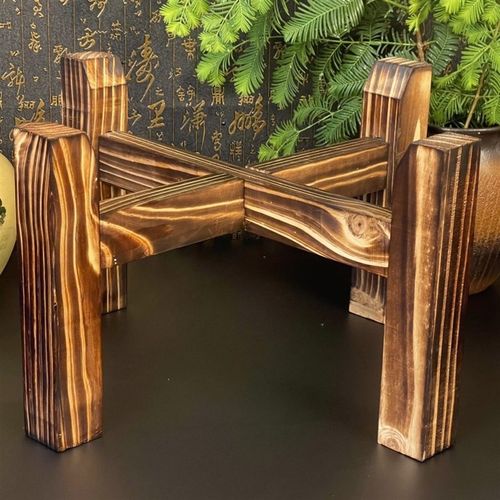 仿古做旧实木架水缸磨盘石磨木架子花盆鱼缸酒坛酒缸支架底座防腐