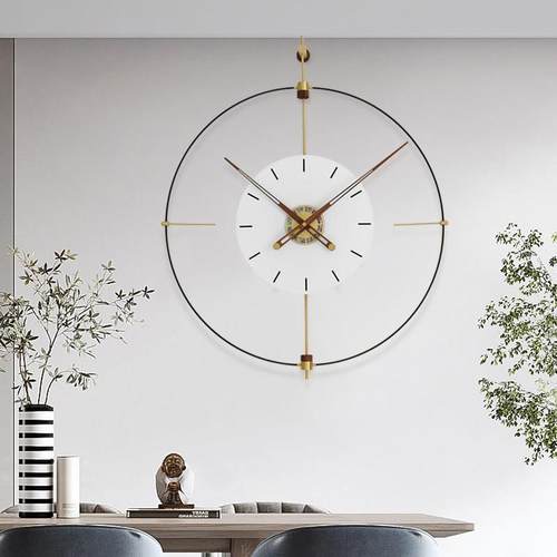 现代简约挂钟客厅家用电视柜玄关装饰品个性轻奢创意静音网红大表