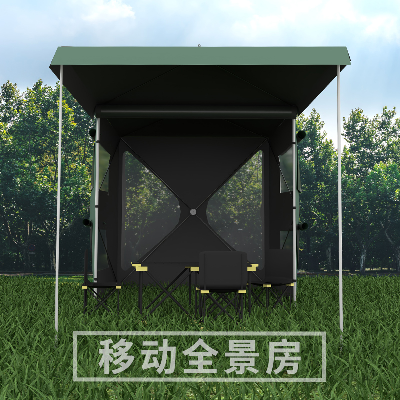 天幕帐篷户外速开自动露营汽车车边车尾遮阳野炊六角防晒防雨便携
