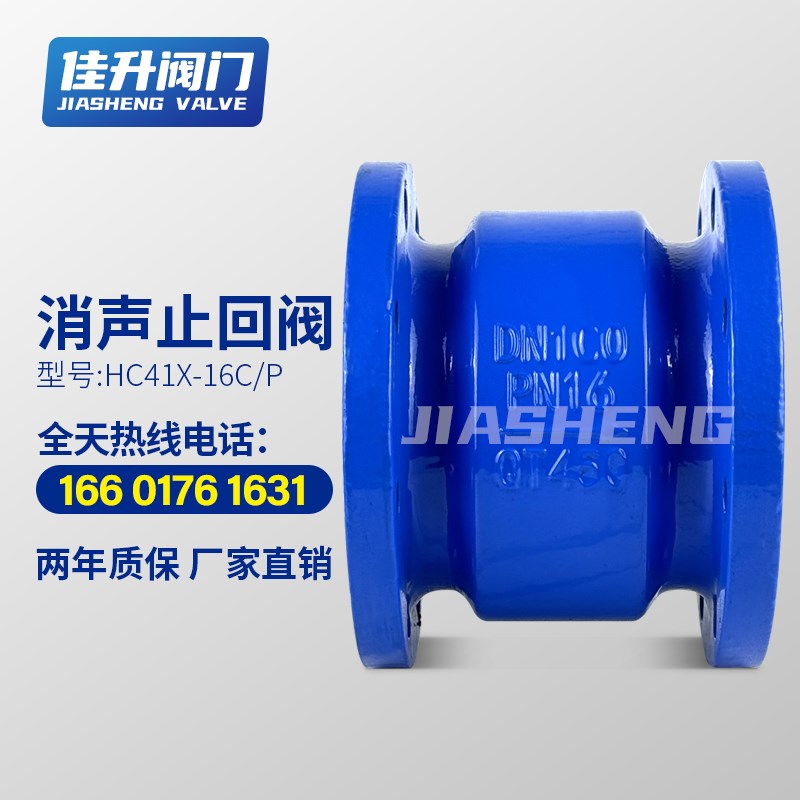 HC41X-16法兰消声止回阀消音立卧式单向阀DN40 50 65 80 100