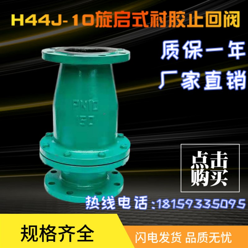 H44J-10 旋启式衬胶止回阀 衬胶单向阀DN20 25 32 40 50 65 80