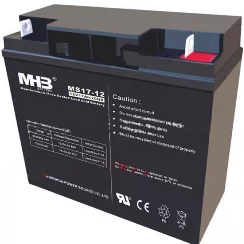 闽华MHB蓄电池MS12V17AHUPS不间断电源电梯设施消防主机应急