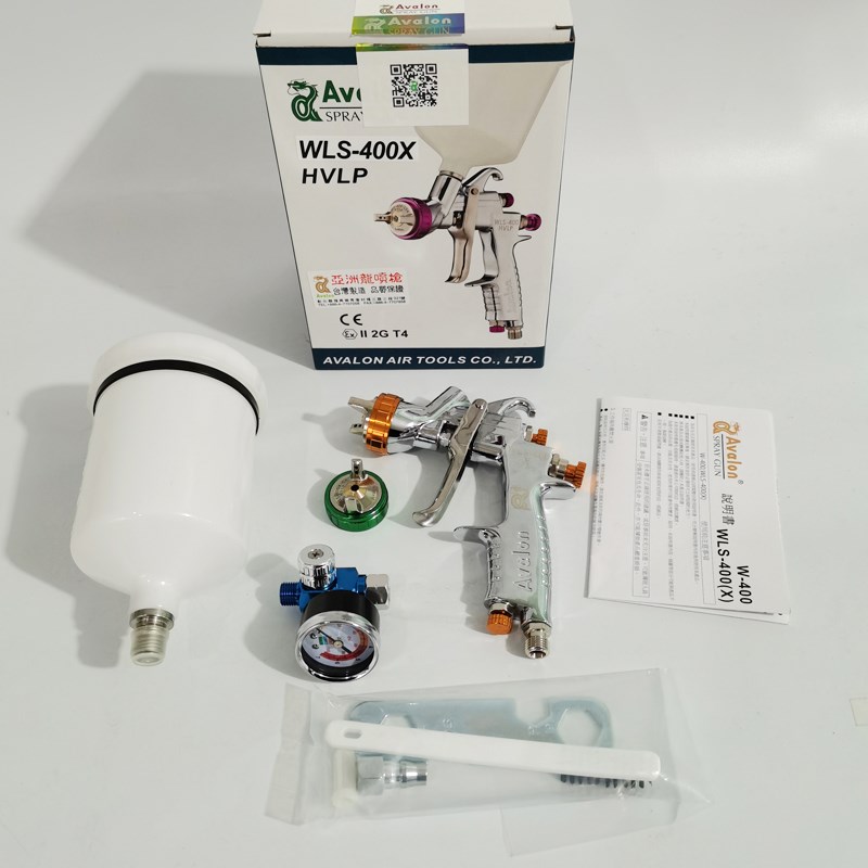 台湾亚洲龙喷枪WLS400X汽车油漆喷涂1.4口径狭缝喷嘴喷漆枪avalon