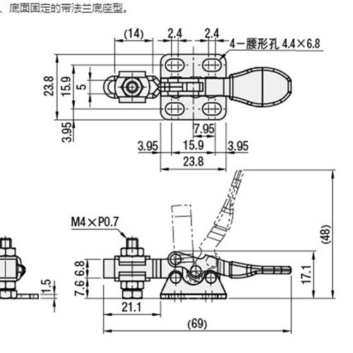 水平式快速夹具 替代MISUMI米思米肘夹MC01-S2快速夹钳 工装夹具