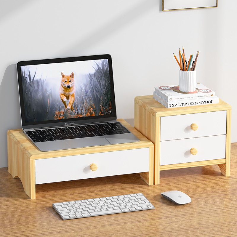 实木笔记本电脑支架屏幕散热桌面增高型显示屏托架台式显示器架子