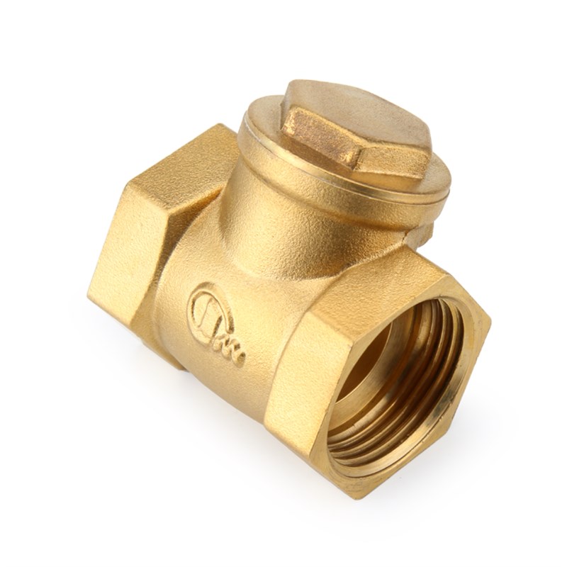 黄铜卧式止回阀内螺纹加厚单向阀逆止阀水泵阀水管水表 4分6分1寸