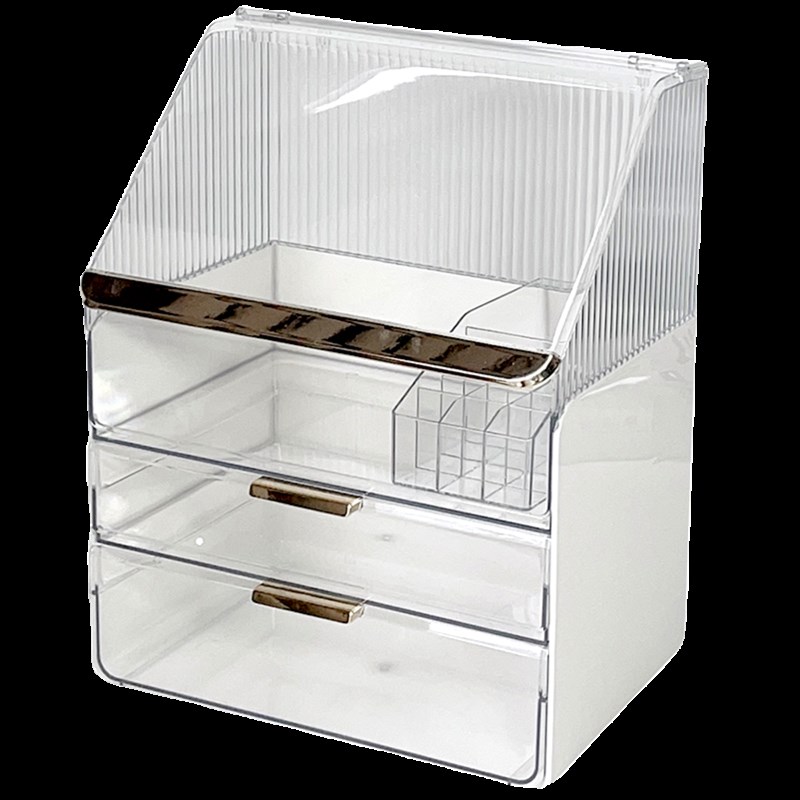 化妆品收纳盒防尘桌面高级感护肤品口红置物架轻奢梳妆台整理盒柜