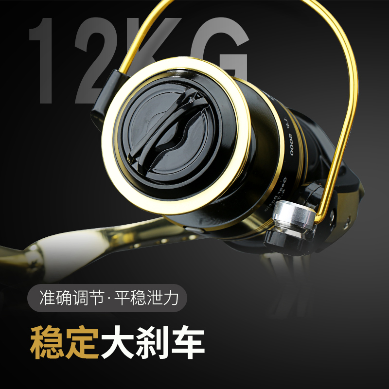 渔轮纺车轮无间隙轮海竿矶钓鱼轮路亚远投全金属渔线轮渔具