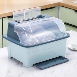 餐具碗盘箱放碗家用置物厨房碗架沥水碗筷碗碟架收纳盒 碗柜带盖装