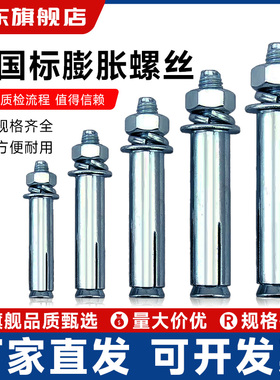 镀锌国标膨胀螺丝大全外膨胀螺栓加长铁胀栓拉爆螺丝铁膨胀管