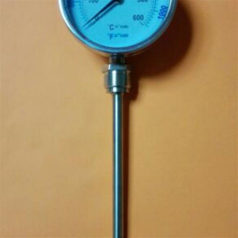 径向双金属温度计 螺纹M27X2 杆长1000MM 1米 100外壳直径100mm