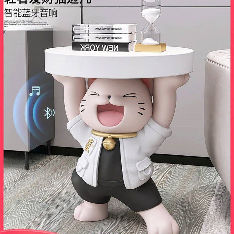 大型招财猫客厅落地摆件家居饰品沙发旁茶几床头音响乔迁开业礼物