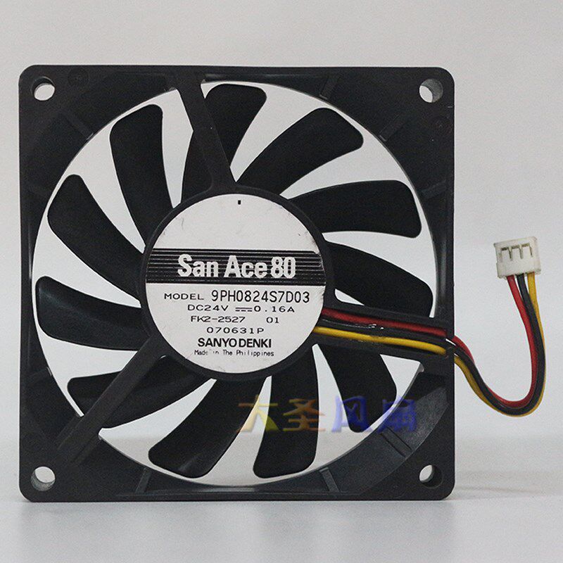 正品三洋SANYO 9PH0824S7D03 8015 8cm 24v 0.16A 变频散热风扇