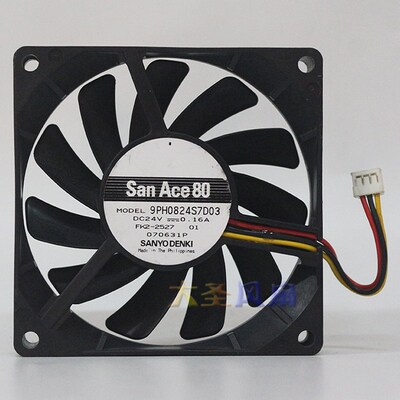正品三洋SANYO 9PH0824S7D03 8015 8cm 24v 0.16A 变频散热风扇