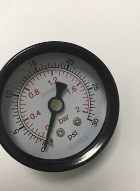 轴向压力表 Y-40Z 0-2bar 0-30psi 直径40mm 螺纹ZG1/8 水压 气压