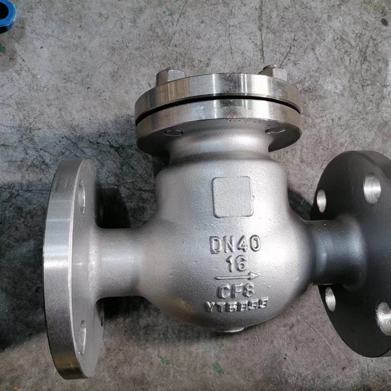 H44W-16P 304 316不锈钢法兰卧式止回阀 旋启式止回阀 DN65 80 10