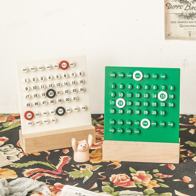 2023月历田园台历架日历创意文艺简约桌面小摆件ins风装饰品道具