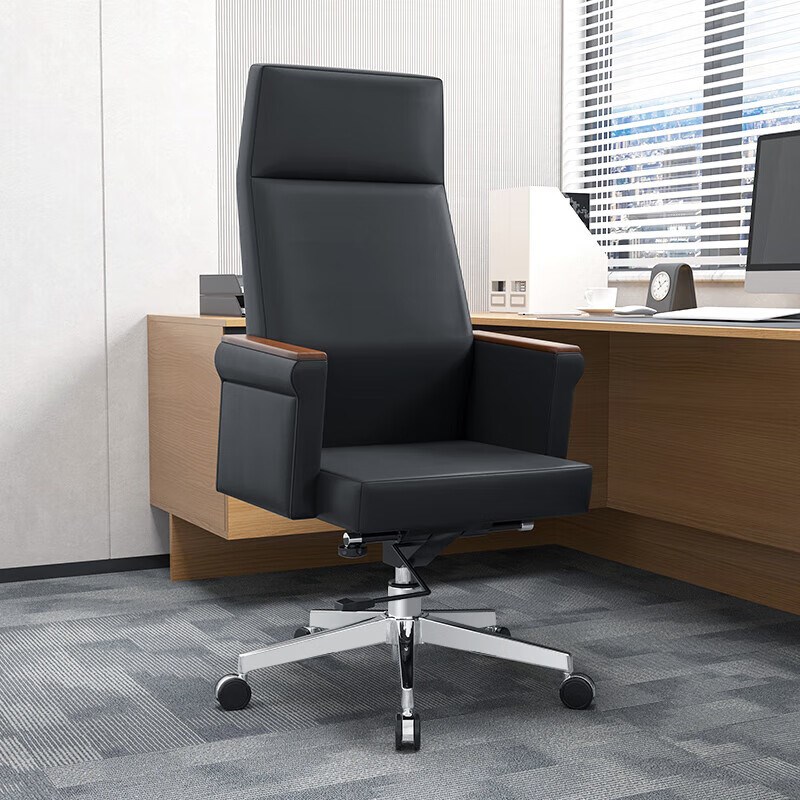 办公椅电脑椅家用椅皮质转椅会议椅人体工学老板椅大班椅黑色椅子