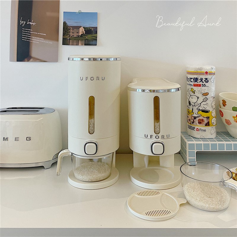 *漂亮的小姨妈* 按压米桶防虫防潮密封家用储米箱大米面粉收纳盒