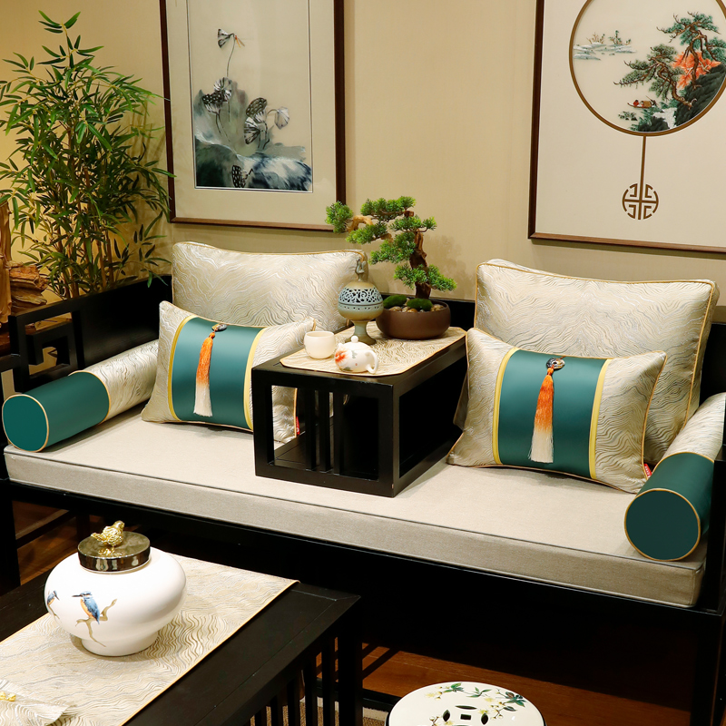 中式沙发垫四季通用红木家具套罩防滑罗汉床坐垫带靠背垫定制垫子
