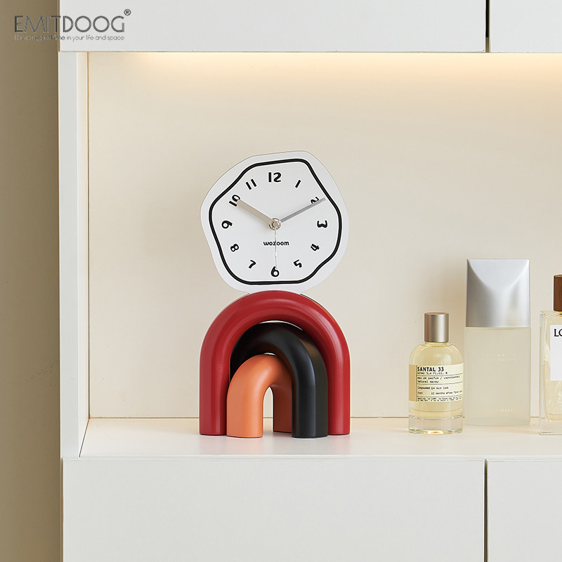 EMITDOOG客厅玄关入户桌面装饰摆件时钟电视柜酒柜家居饰品钟表