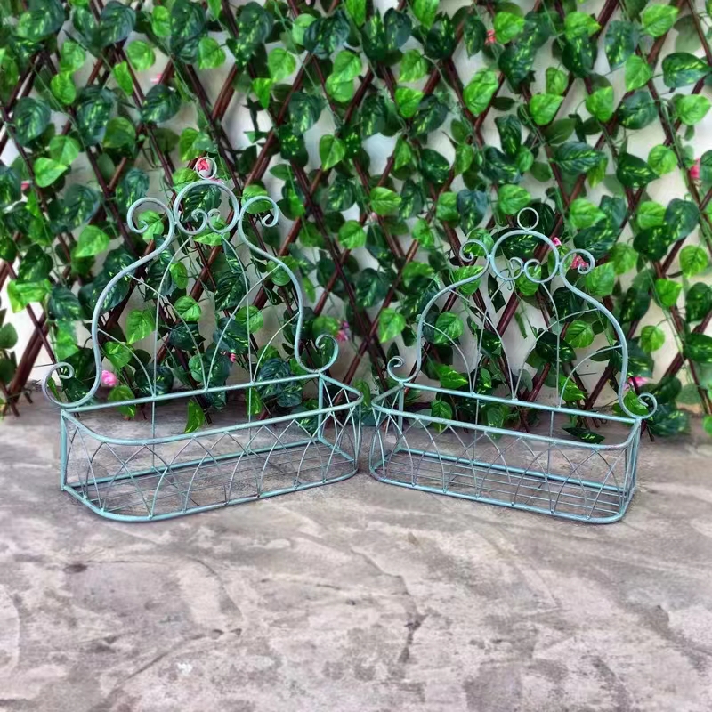 铁艺庭院挂墙花盆创意复古悬挂花盆阳台盆栽植物半圆形壁挂花架