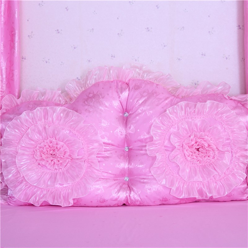 韩版贡缎全棉床头大靠背软包粉色靠垫靠背双人长靠枕婚庆床头靠背