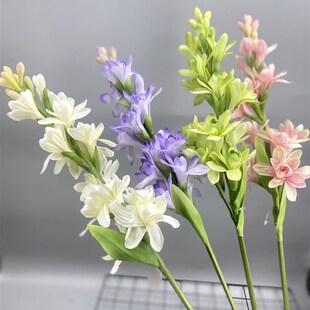 重瓣晚香玉仿真花玉簪花家居插花玄关造景装饰摆设花婚庆白色花枝