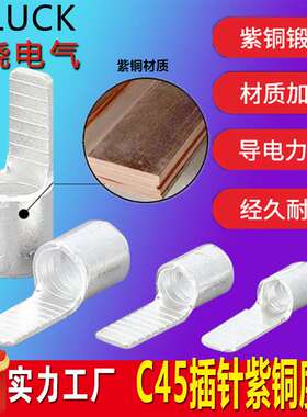 拂晓电气C45-4紫铜插片端子C45-6冷压接线端头铜鼻子DZ47空开插针