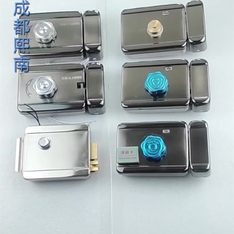 小区单元门静音电控锁楼宇门禁电机锁双门刷卡一体机可视对讲套装