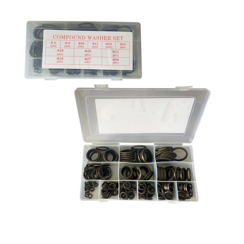 245PCS适用于油底壳放油螺丝垫片组合垫修理盒螺丝高压油管密封垫