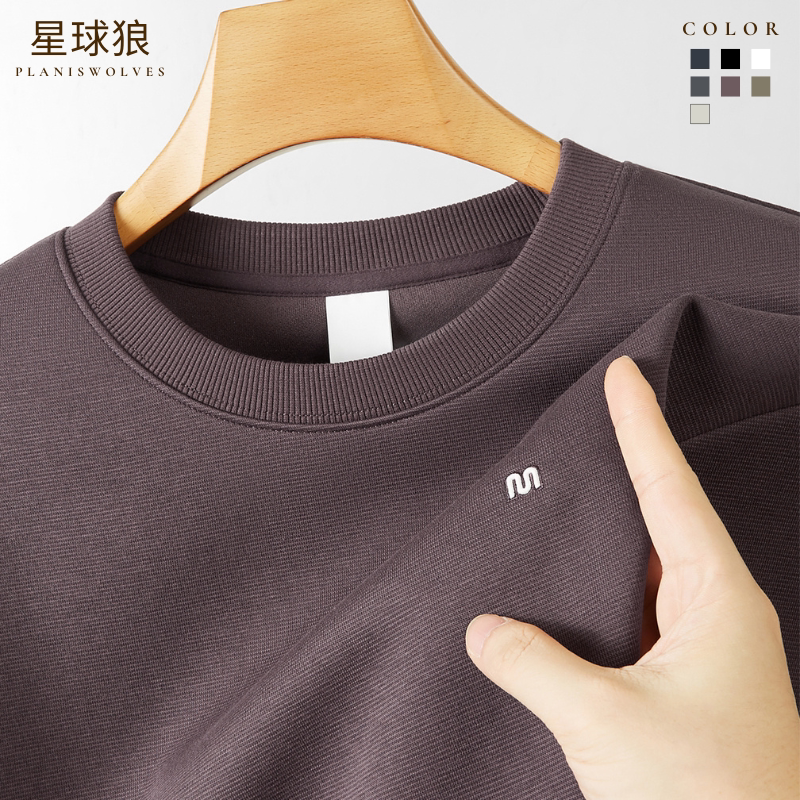 高级感潮牌欧货2025秋冬季男士圆领卫衣时尚百搭字母设计长袖上衣