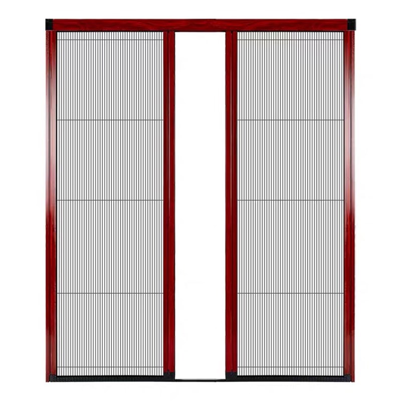 无轨纱门折叠无下轨防蚊大门铜门别墅铝合金入户S门推拉免打孔隐