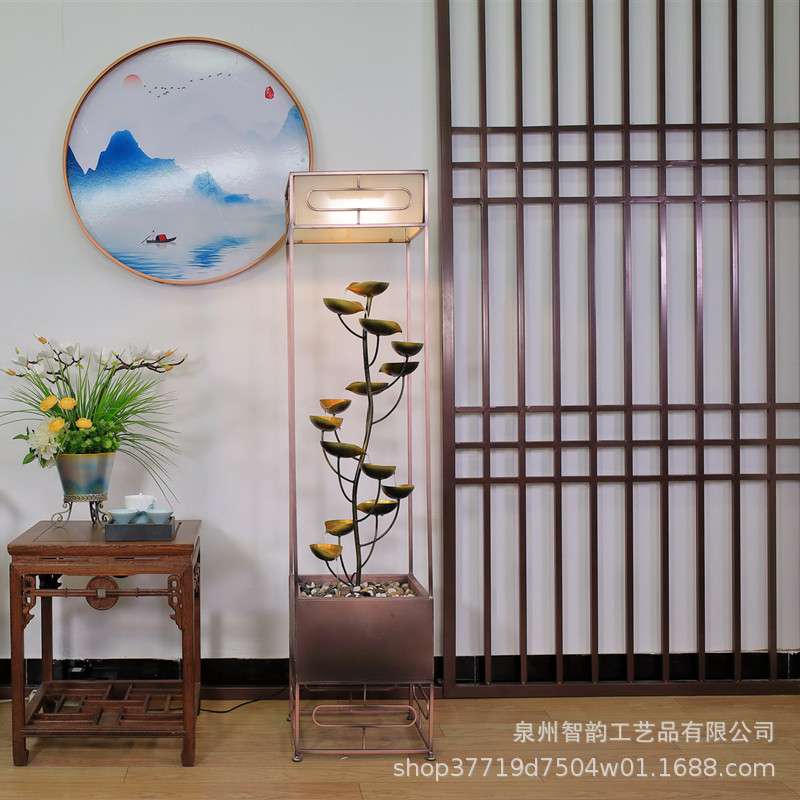 金属喷泉流水生财摆件客厅办公室餐厅阳台铁艺术流水器工艺品