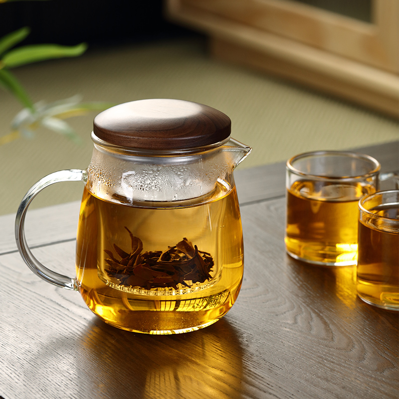 加厚玻璃a泡茶杯茶水分离过滤杯家用办公室三件杯鹰嘴红茶杯冲茶
