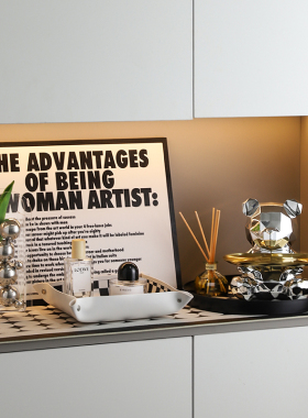 轻奢入户玄关摆件家居饰品餐边柜客厅电视柜钥匙收W纳托盘档软装