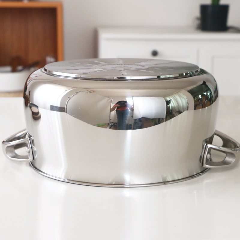 304不锈钢汤锅电磁灶加厚复A合底燃气灶蒸锅涨形身材24cm