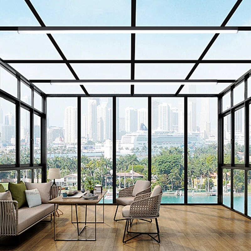 阳光房专用长条灯太阳能智能遥控阳台灯防雨防虫耐U高温玻璃雨棚