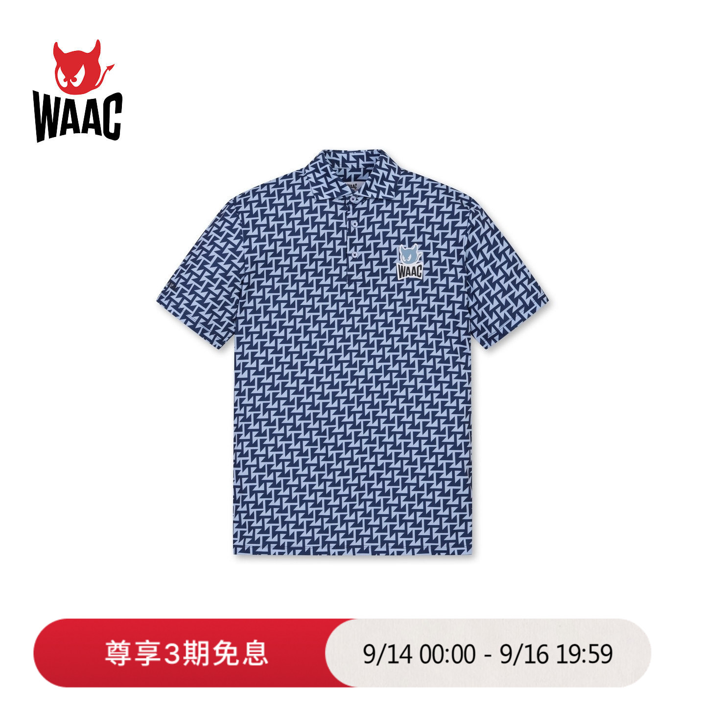 WAAC小恶魔官方春夏男士高尔夫服装TRAP POLO短袖POLO衫图片