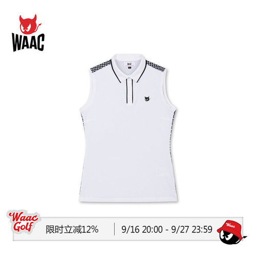 WAAC小恶魔官方春夏女士高尔夫服装SLEEVELESS TOP无袖POLO衫