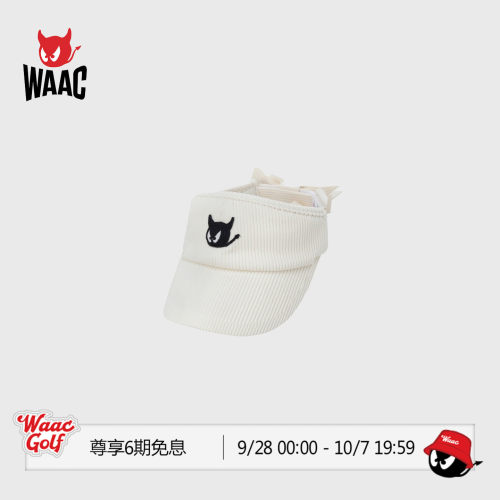 WAAC小恶魔官方早秋新品WOMEN CORDUROY SUN VISOR女士空顶帽