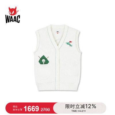 WAAC小恶魔官方女士高尔夫服装VEST CARDIGAN马甲