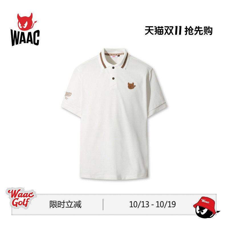 WAAC小恶魔官方春夏新品男士高尔夫服装COLLAR POINT POLO衫