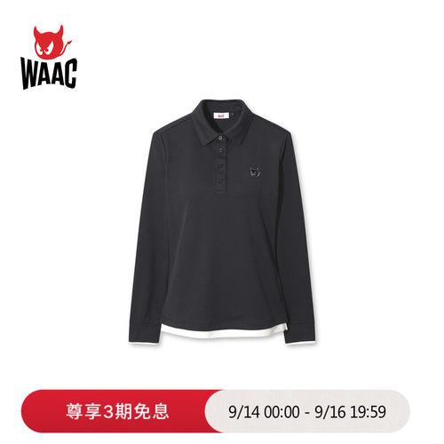 WAAC小恶魔官方早秋新品女士高尔夫服装FAUX LAYERED POLO 卫衣
