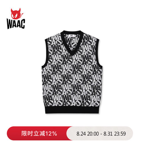 WAAC小恶魔官方早春男士高尔夫服装KNIT VEST毛衣背心